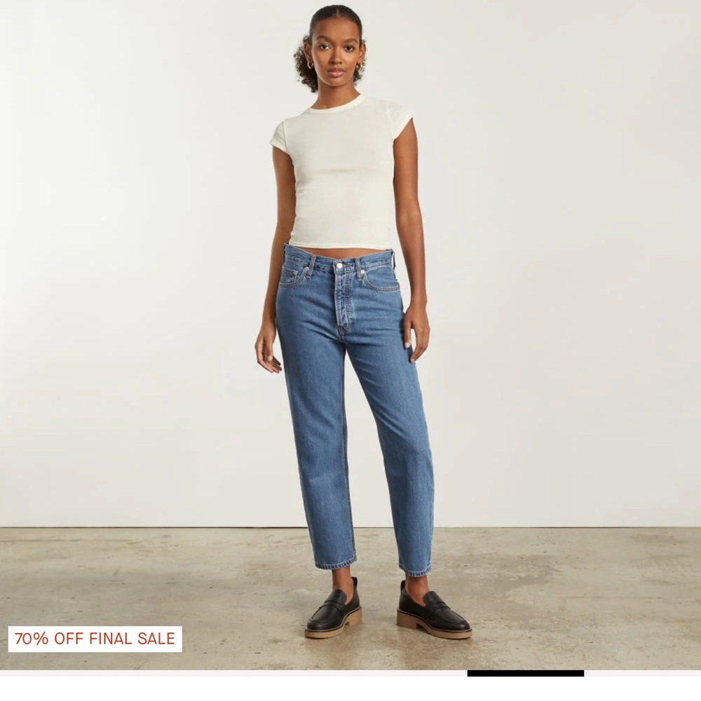 Everlane Organic Cotton Mid Rise Summer Slouch Jean Size 24